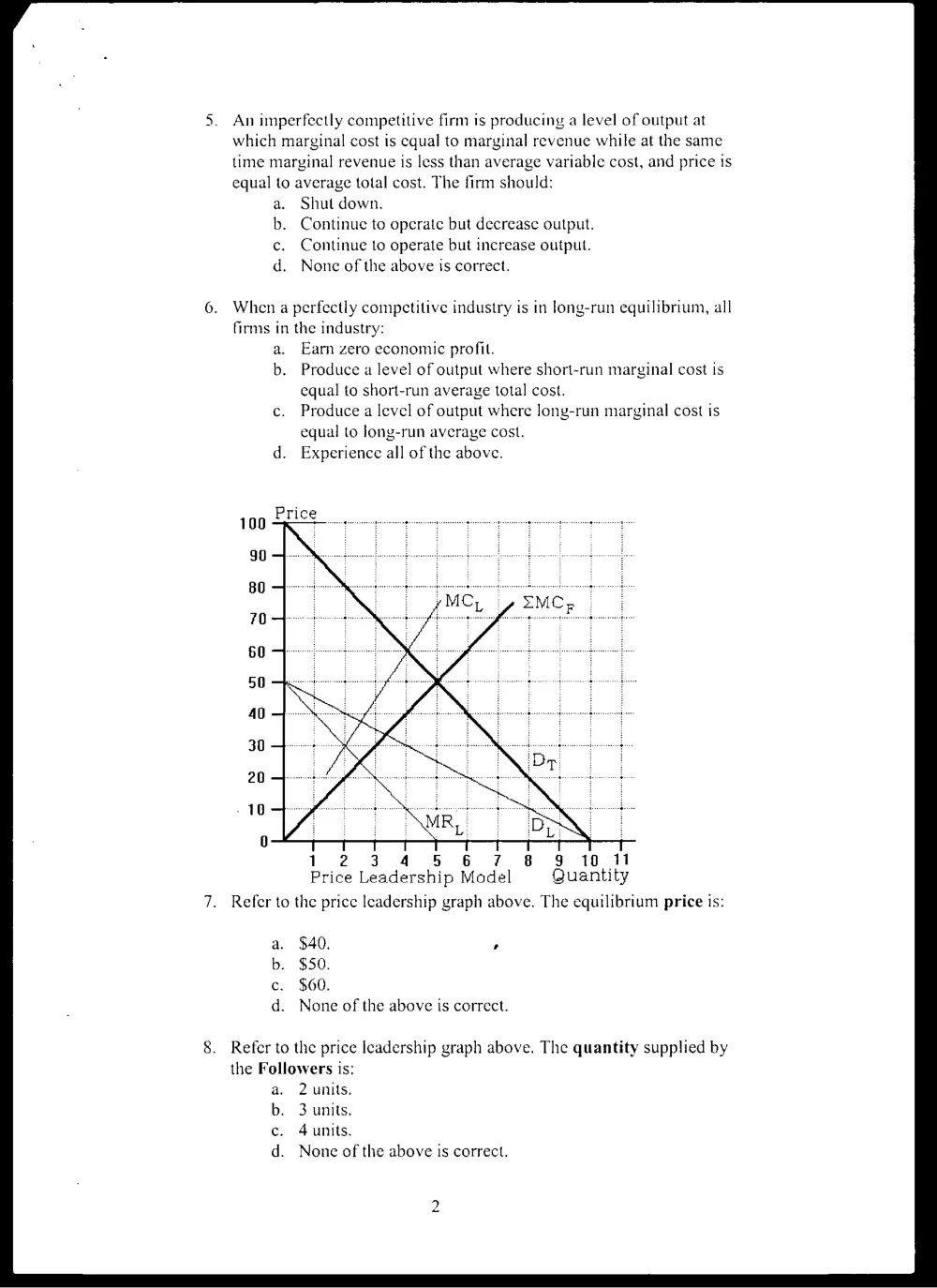 BUSS 230 Final, Spring 2005, page 2