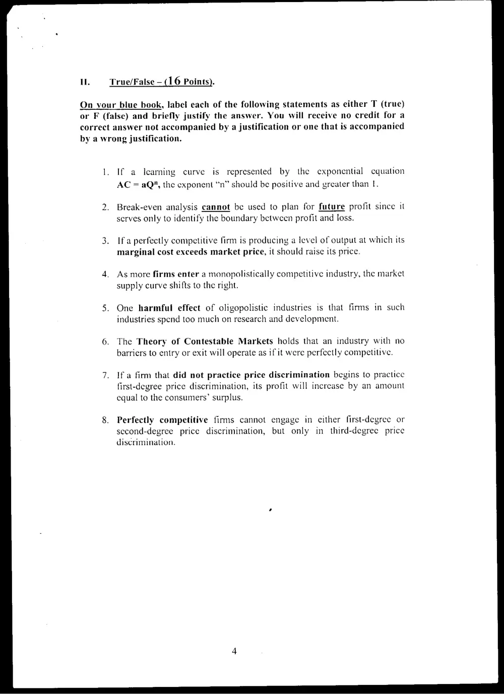 BUSS 230 Final, Spring 2005, page 4