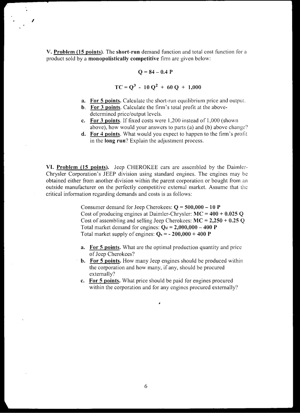 BUSS 230 Final, Spring 2005, page 6