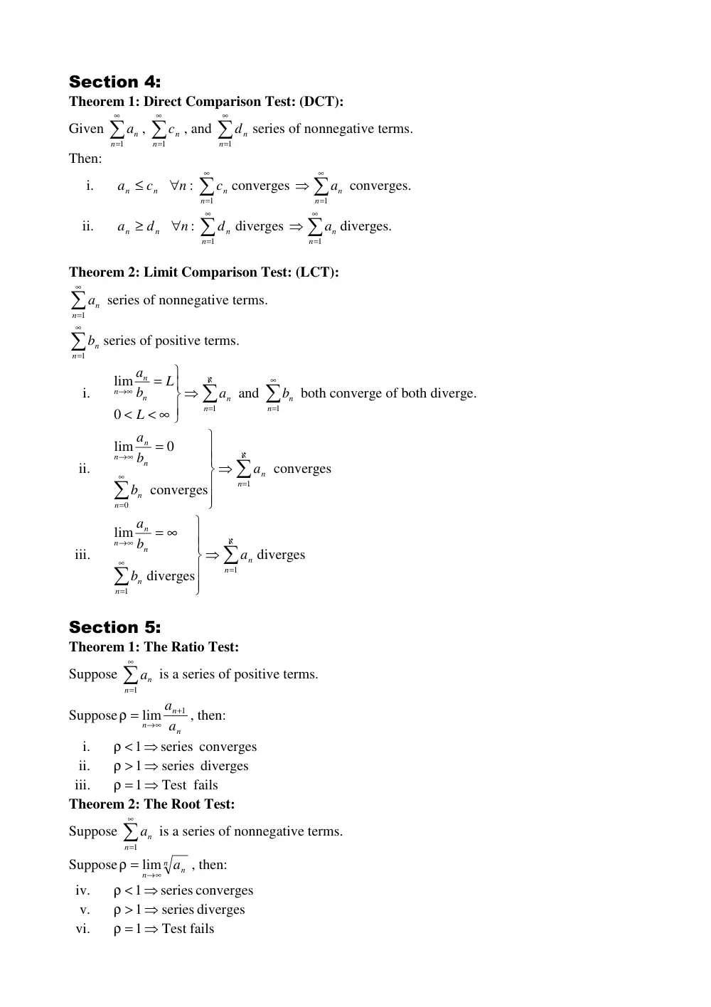 MATH 201 Chapter 11 Summary, Fall 2011, page 4