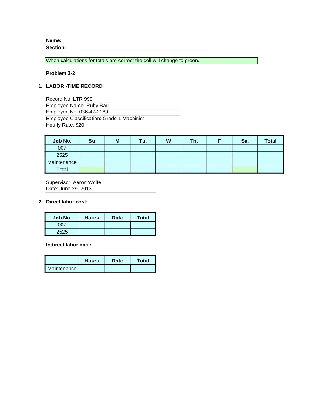 ACCT 222 Problems Excel Template 3, Fall 2014, page 10