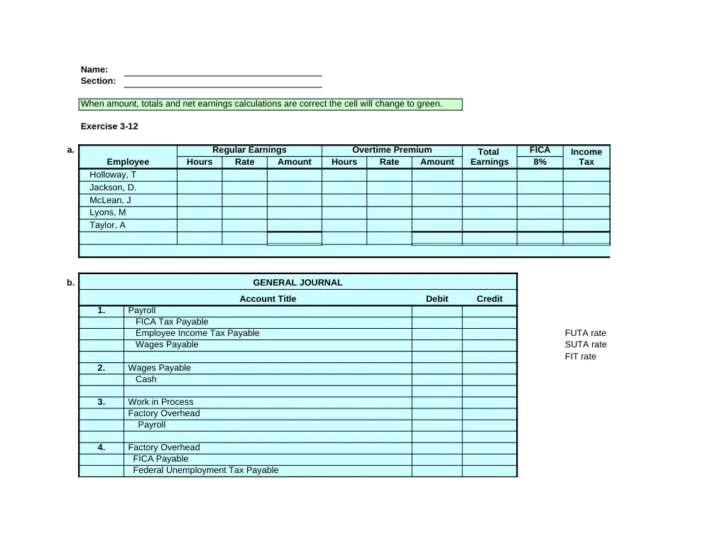ACCT 222 Problems Excel Template 3, Fall 2014, page 4