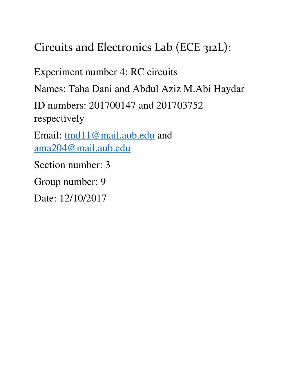 EECE 231 Lab 1024, Fall 2017, page 1