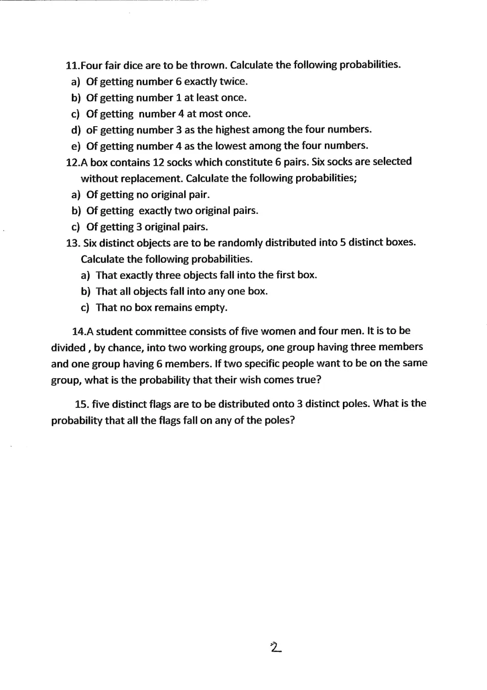 MATH 230 Problems Practice Exercises for Final, Fall 2011, page 2