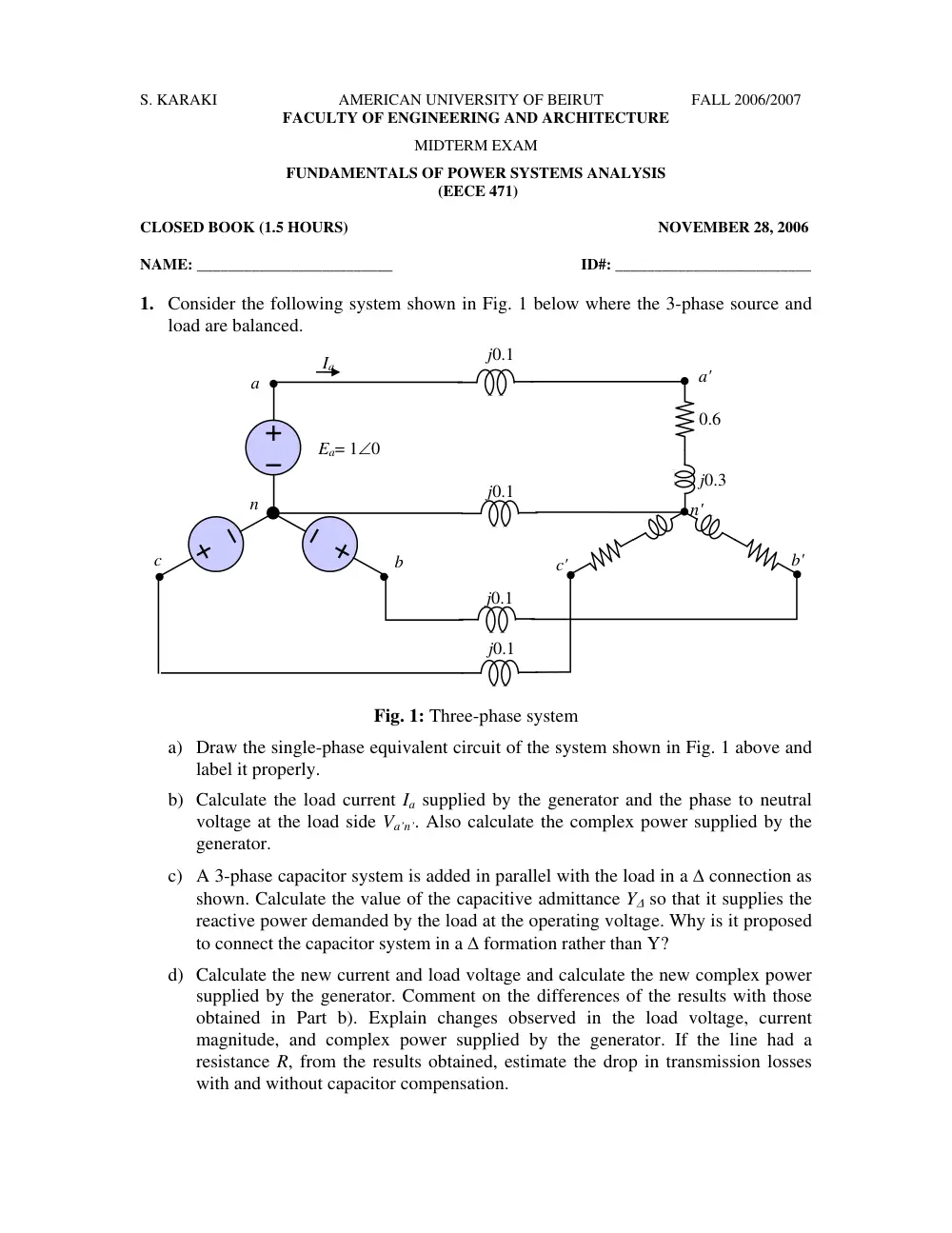 EECE 471 Midterm, Fall 2006, page 1