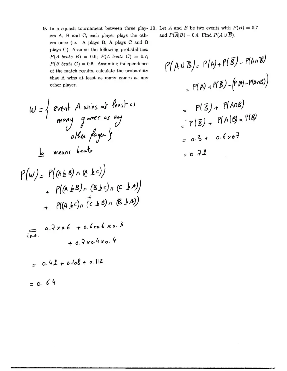 STAT 230 Exam 1 with Solution, Spring 2011, page 3