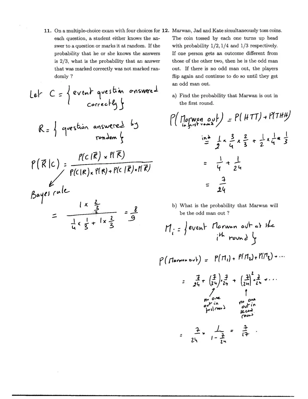 STAT 230 Exam 1 with Solution, Spring 2011, page 4