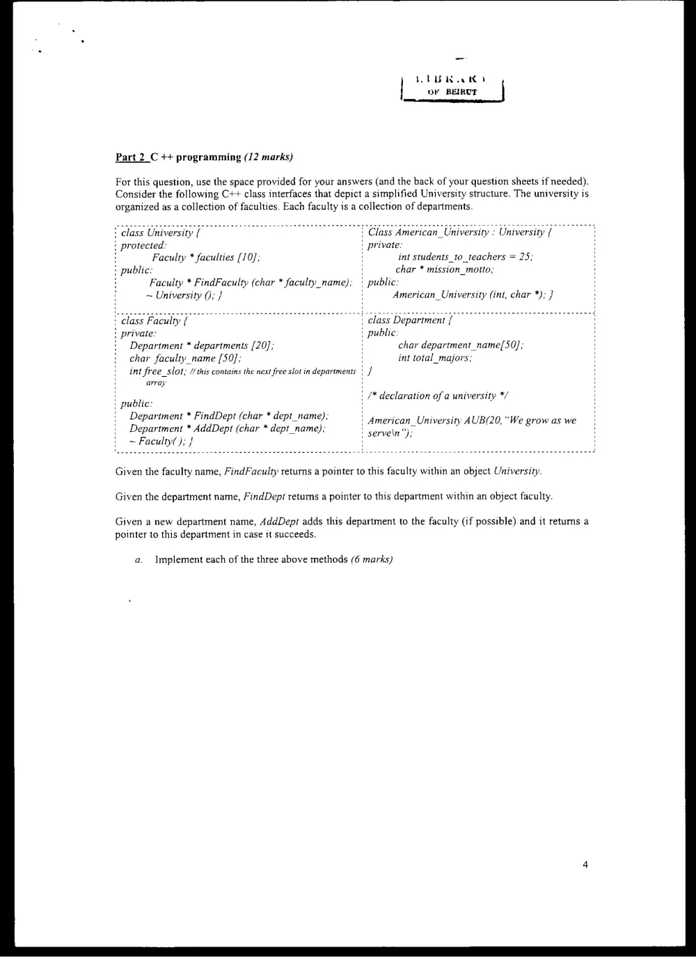 CMPS 258 Final, Spring 2008, page 4