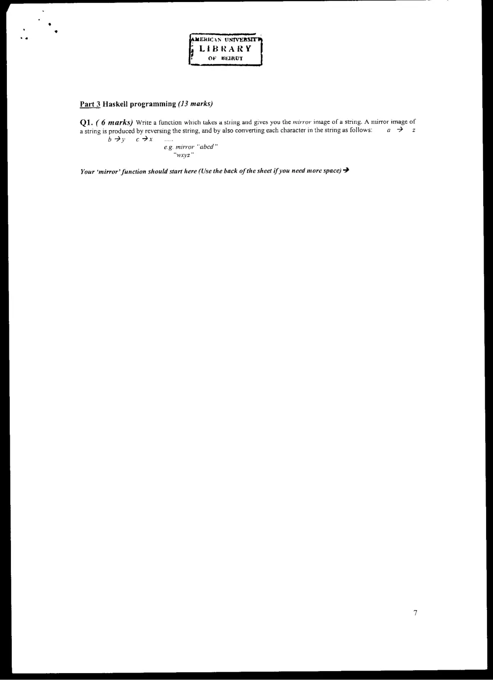 CMPS 258 Final, Spring 2008, page 7