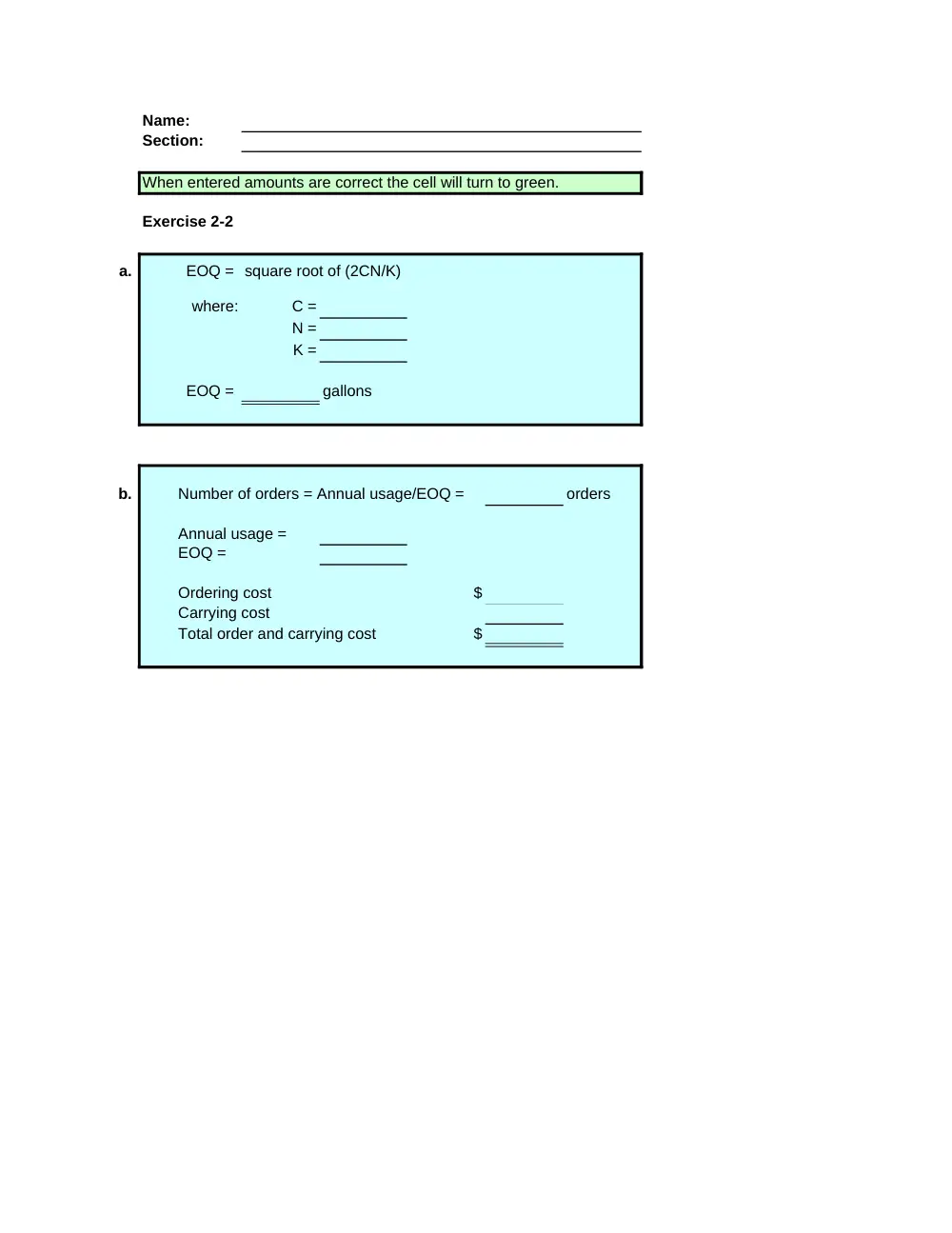 ACCT 222 Problems Excel Template 2, Fall 2014, page 1