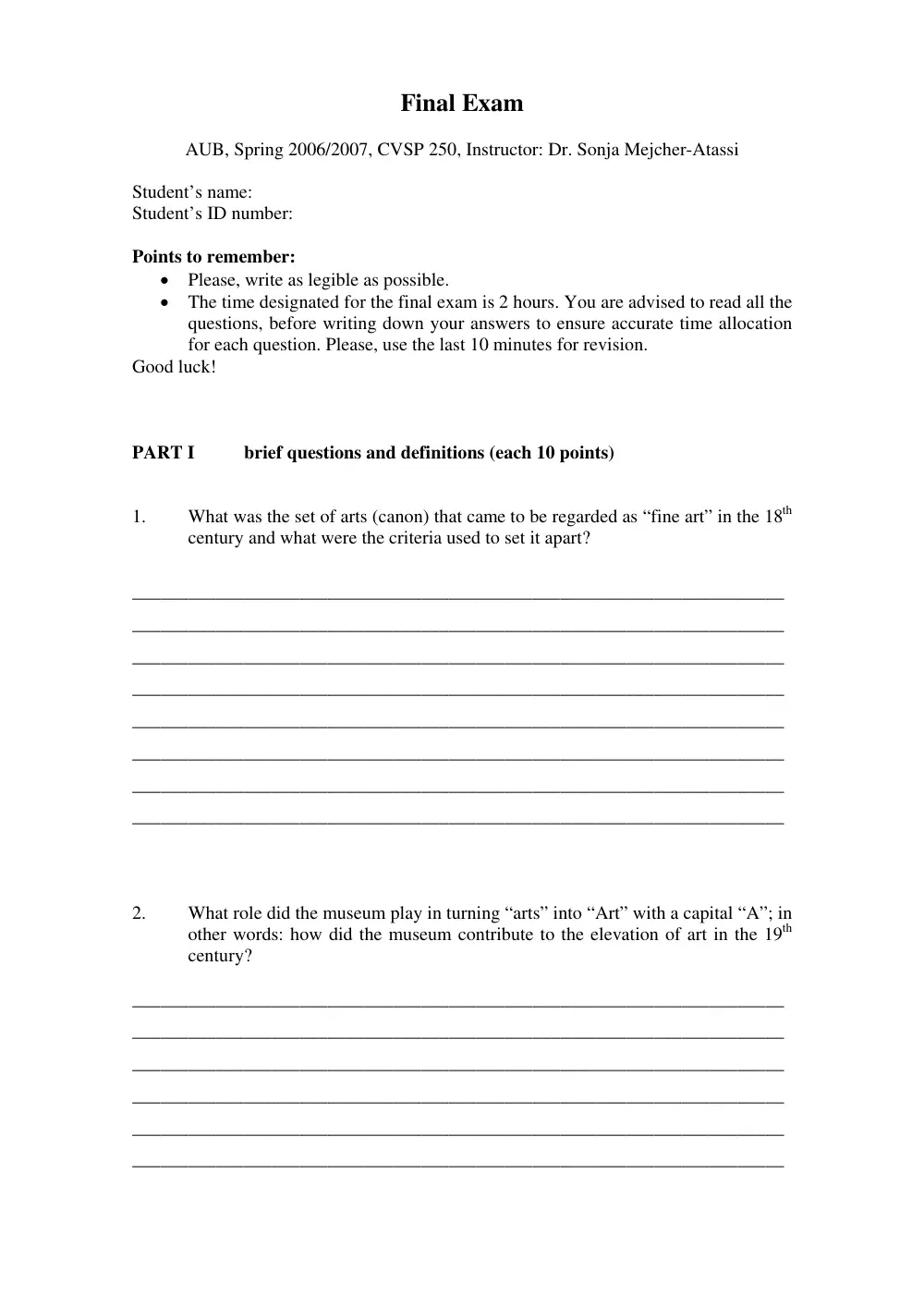 CVSP 250 Final, Fall 2007, page 1