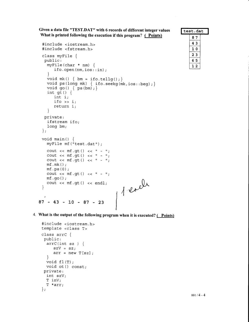 CSC 212 Final with Solution, Spring 2008, page 4