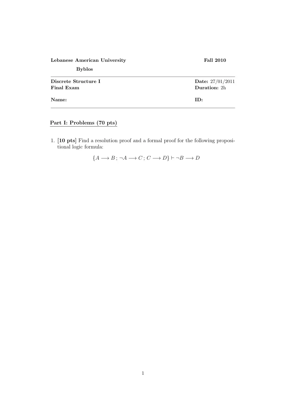 MTH 207 Final, Fall 2010, page 1