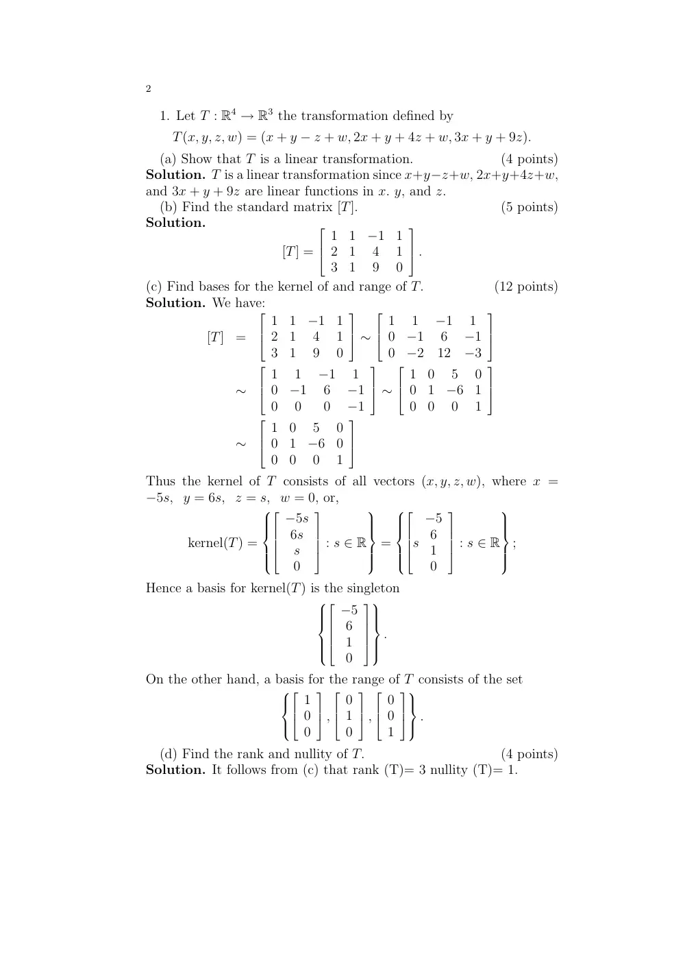MATH 218 Final, Spring 2009, page 2