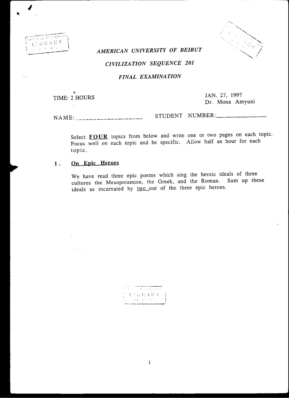 CVSP 201 Final, Fall 1996, page 1