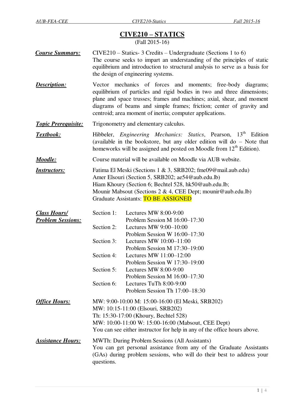 CIVE 210 Syllabus, Fall 2015, page 1
