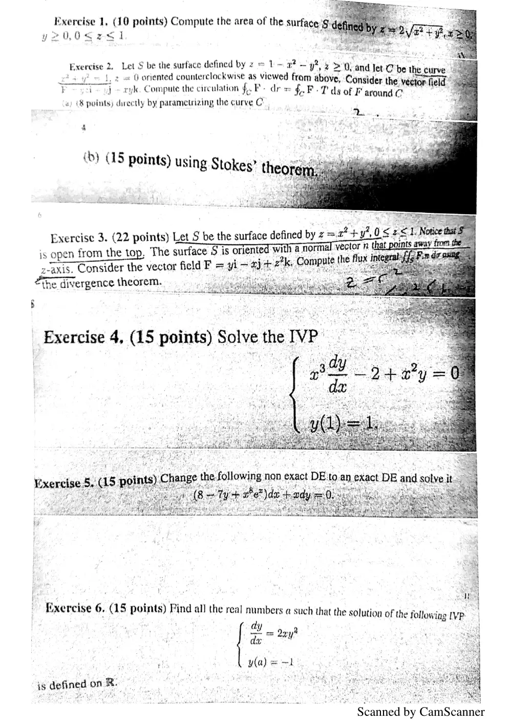 MATH 202 Exam 1 With Solution, Spring 2016, page 1