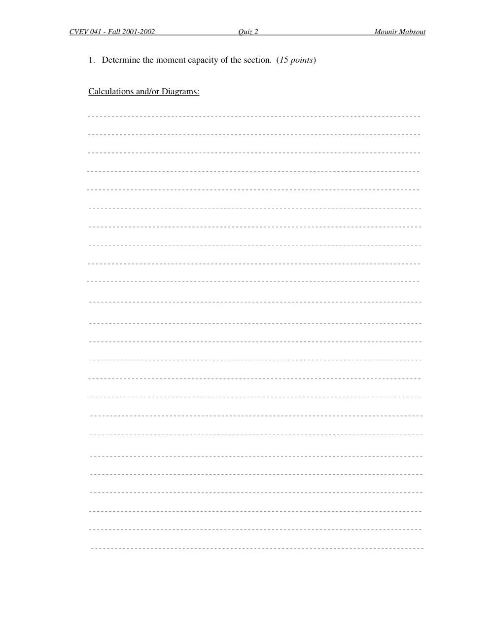 CIVE 310 Exam 2, Fall 2001, page 3