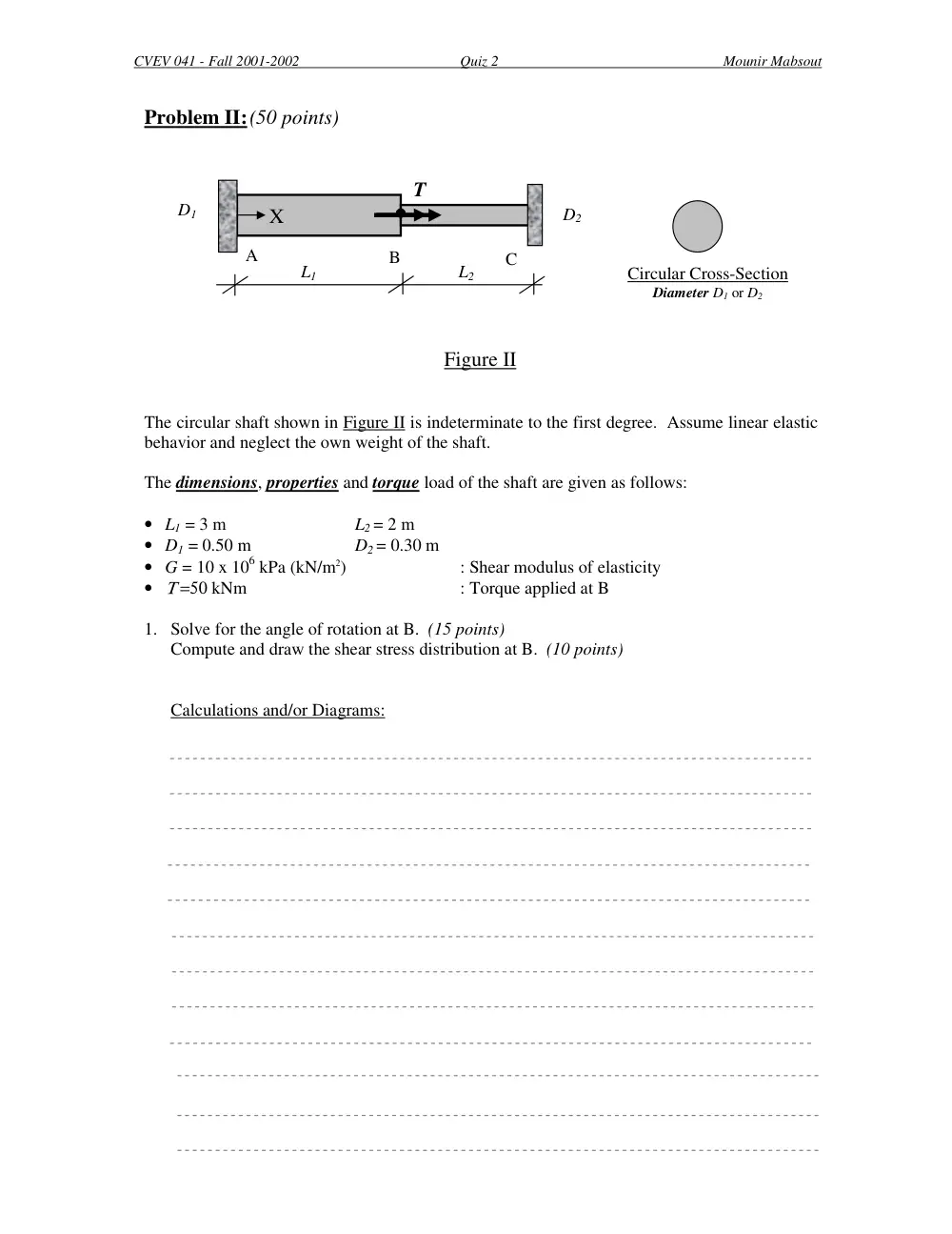 CIVE 310 Exam 2, Fall 2001, page 7
