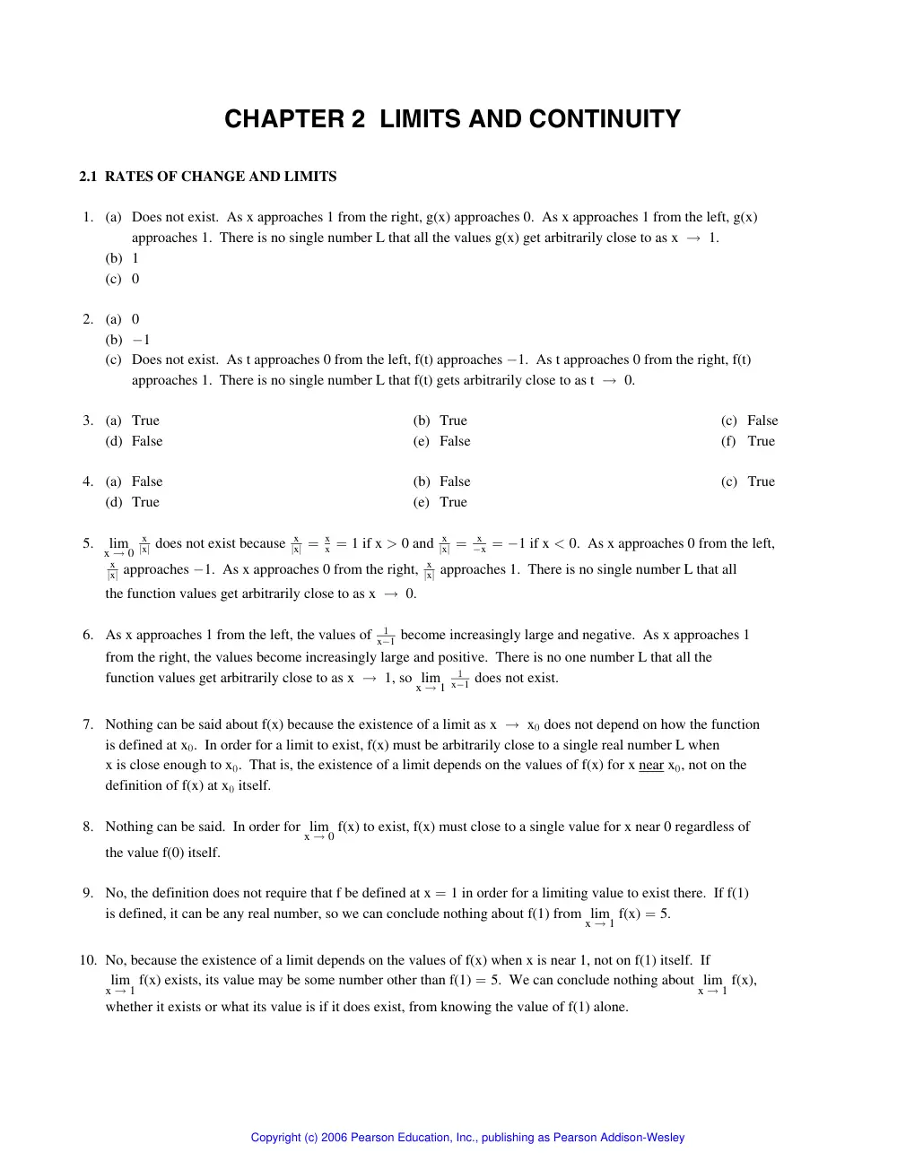 MATH 201 Problems Solution Chapter 2, Fall 2008, page 1