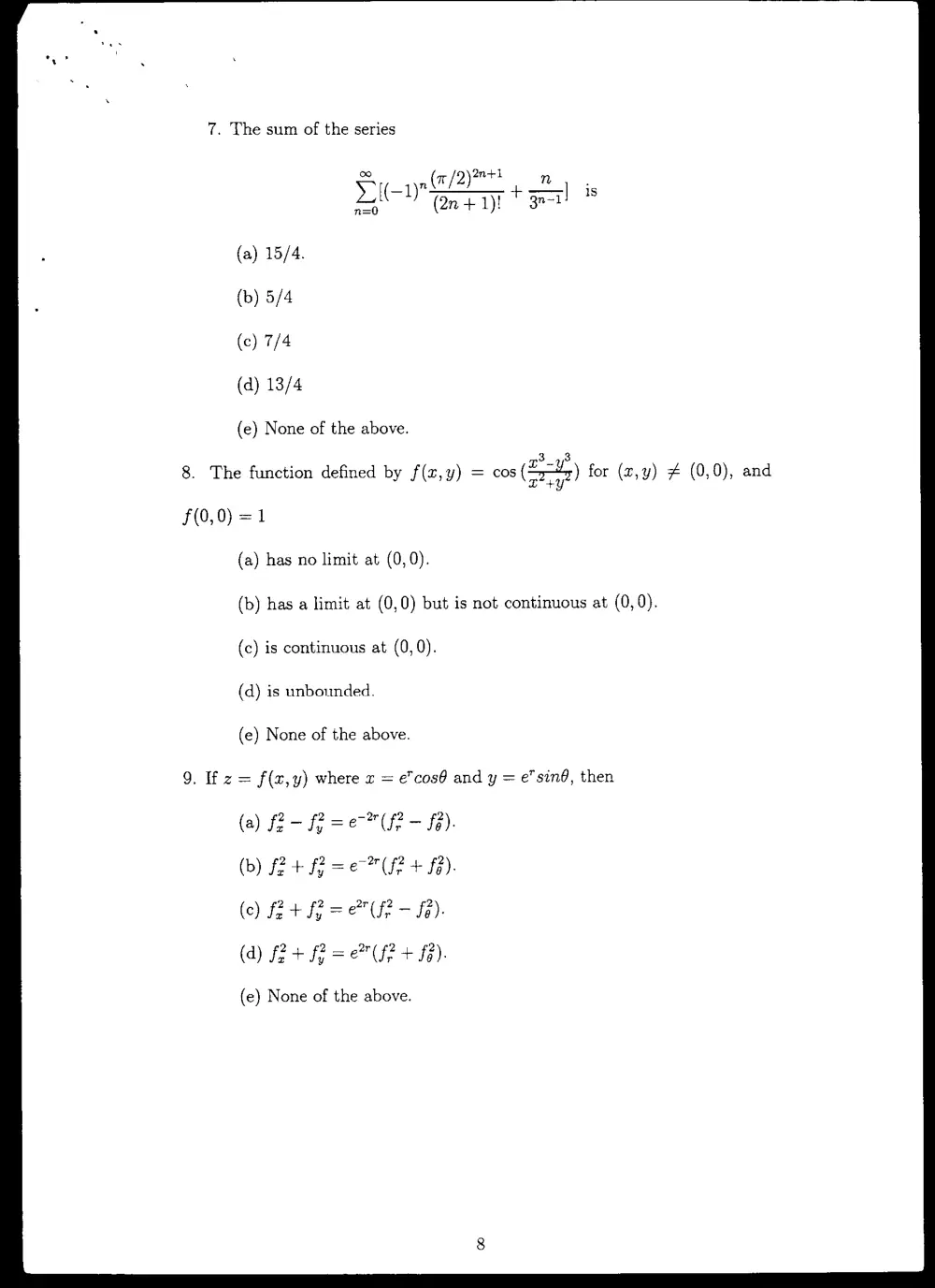 MATH 201 Final, Fall 1997, page 8