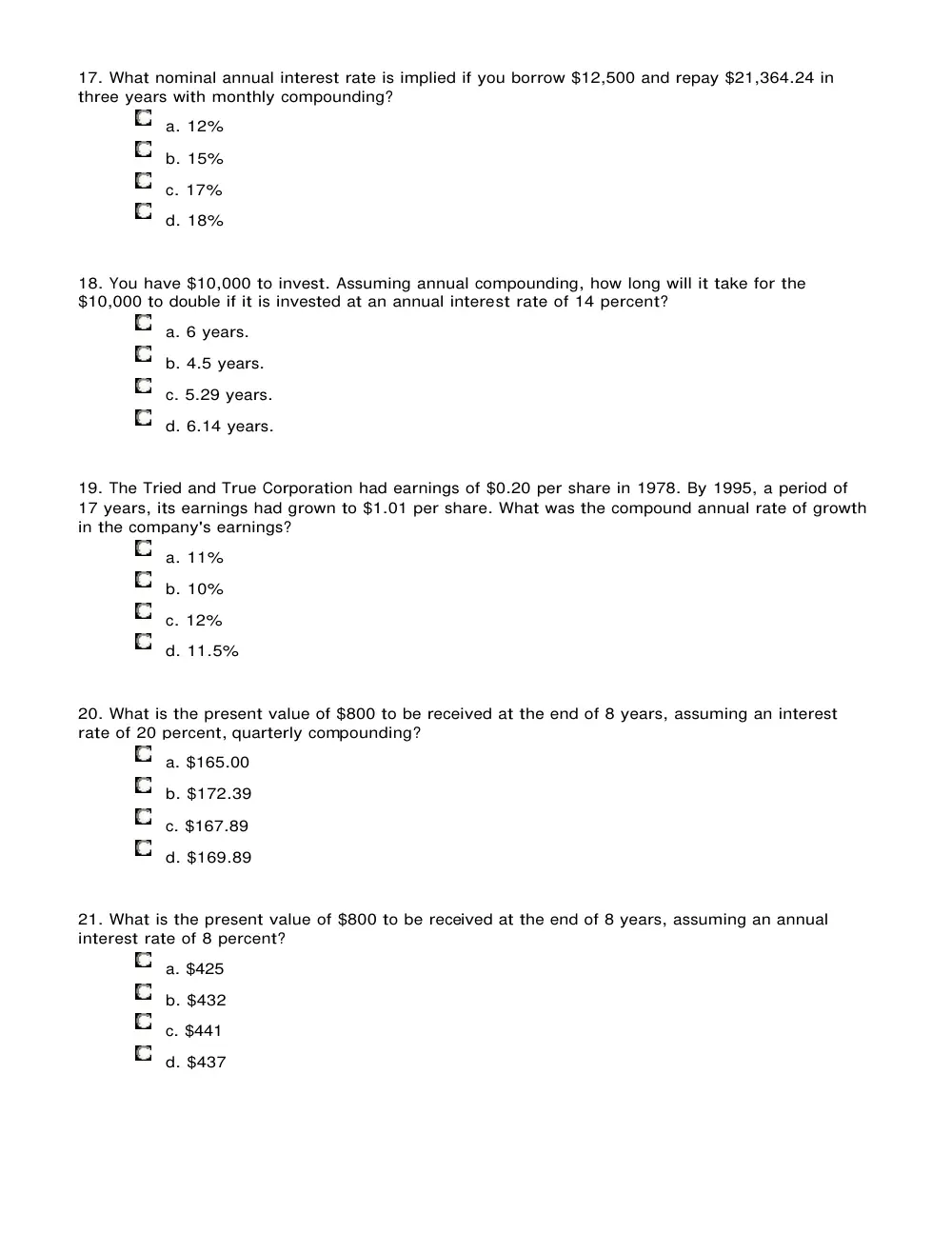 FINA 210 Problems Midterm, Spring 2013, page 4