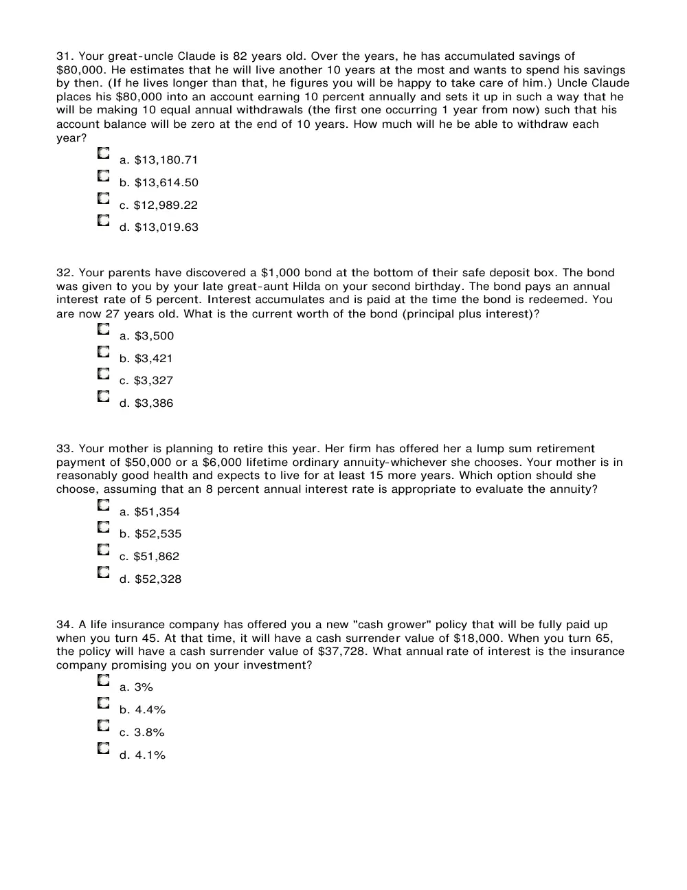 FINA 210 Problems Midterm, Spring 2013, page 7
