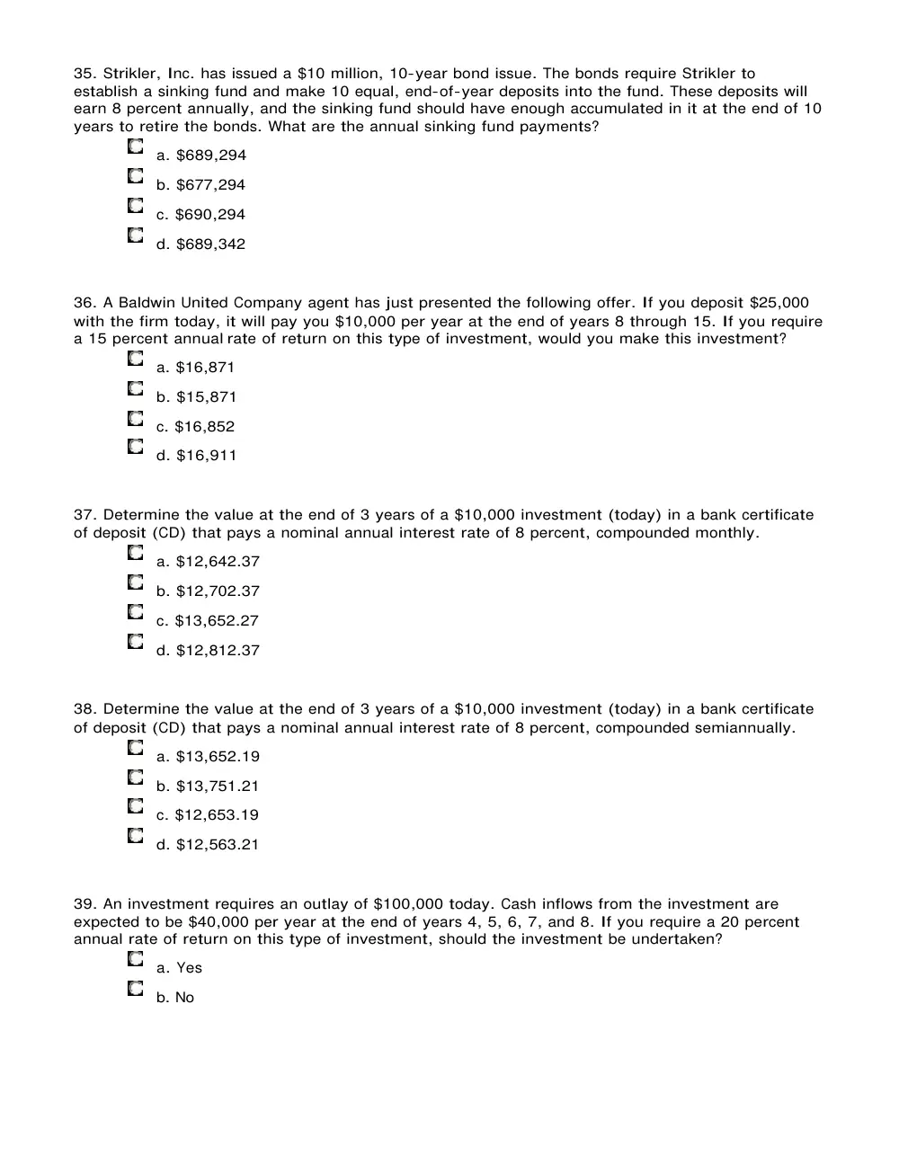FINA 210 Problems Midterm, Spring 2013, page 8