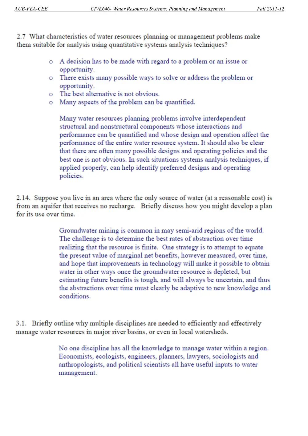 CIVE 646 Homework 1 Solution, Fall 2011, page 2