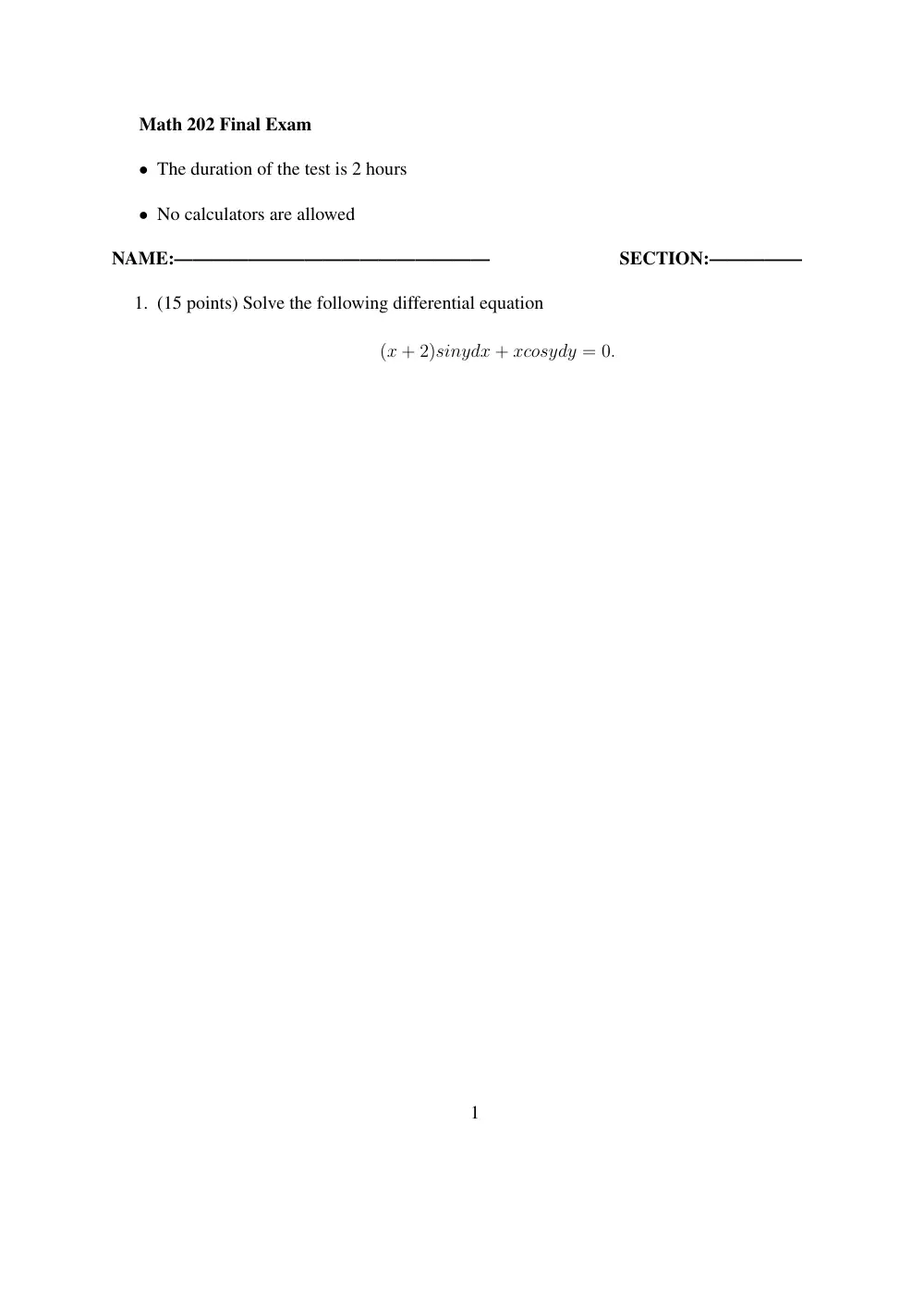 MATH 202 Final, Spring 2008, page 1