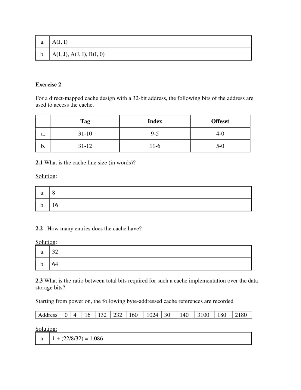 CSC 320 Problems + Solutions Prob Set 7 Memory, Spring 2014, page 3