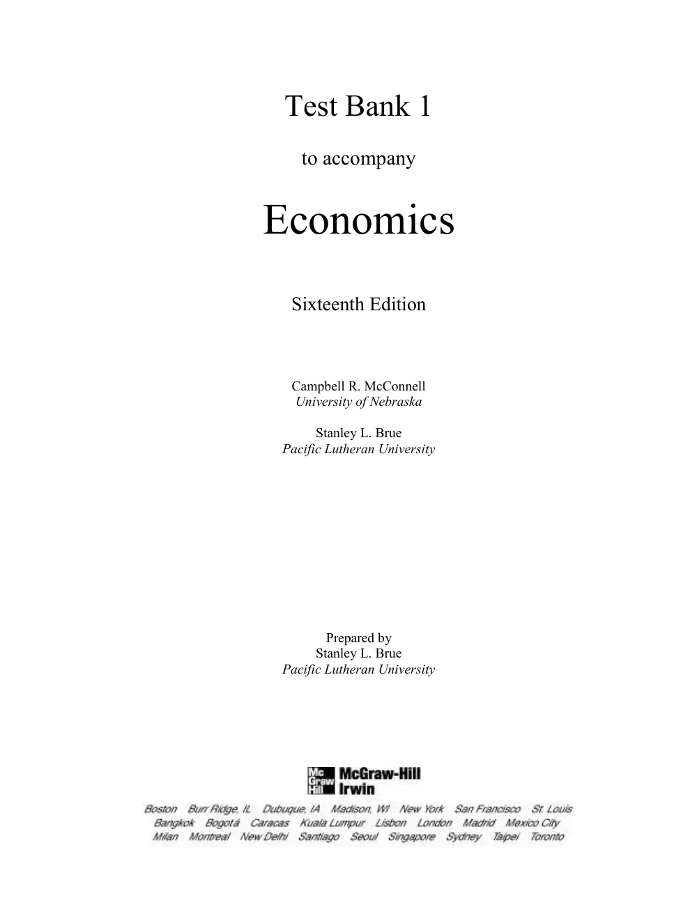 ECON 203 Problems Solution Manual, Fall 2011, page 1