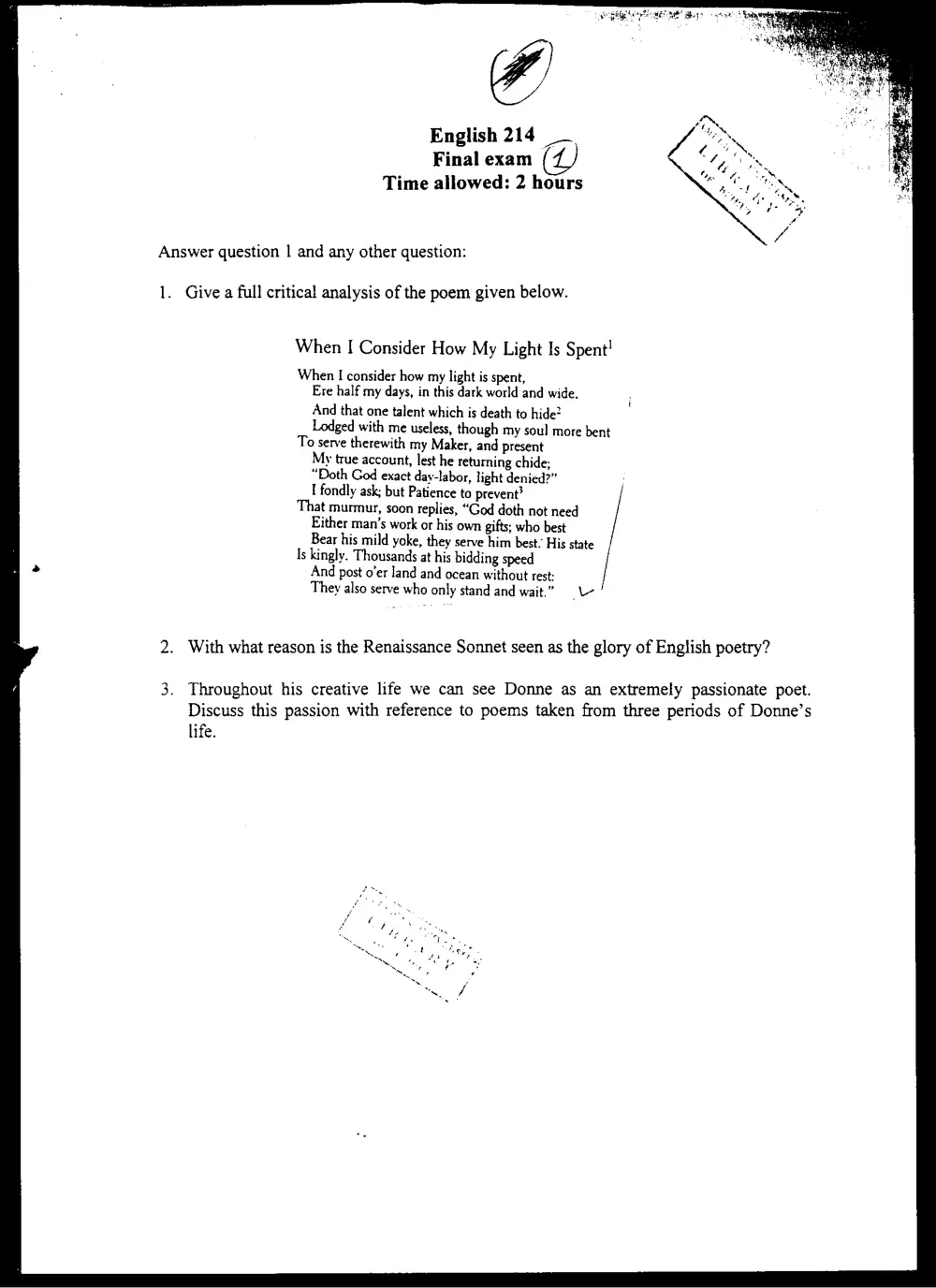 ENG 214 Final, Spring 2008, page 1
