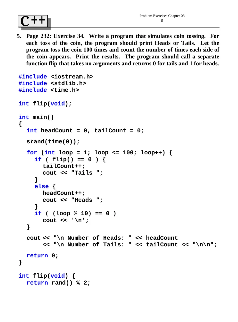 CSC 212 Problems For Chapter 3, Spring 2010, page 9