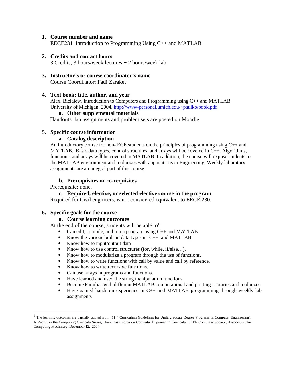 EECE 231 Syllabus, Fall 2015, page 1
