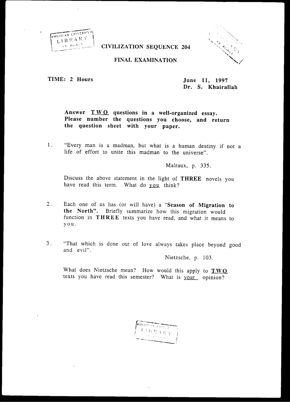 CVSP 204 Final, Spring 1997, page 1