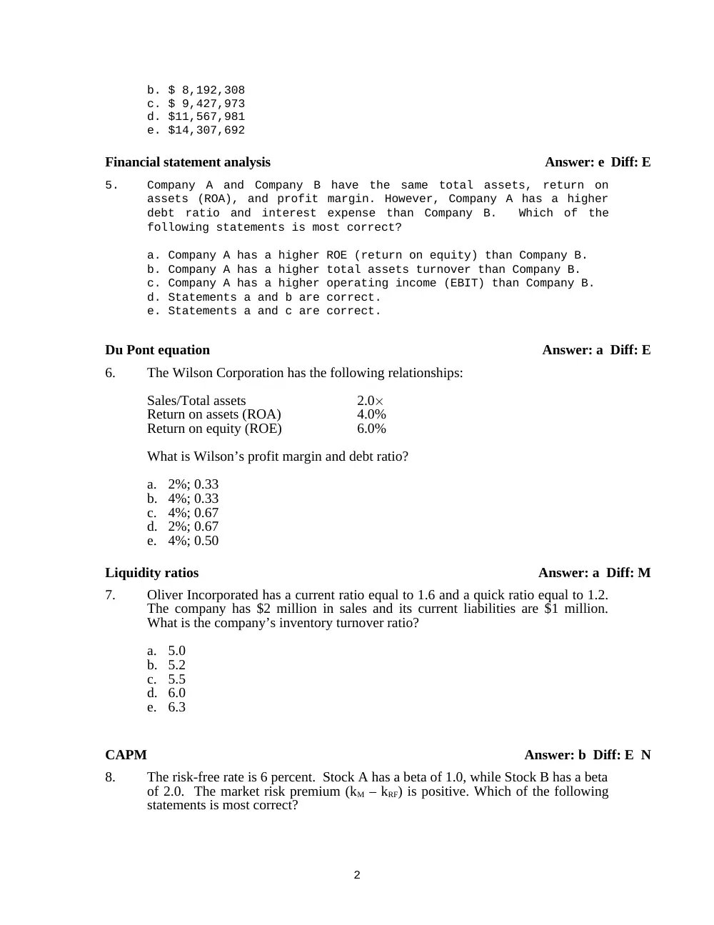 FINA 210 Midterm, Spring 2004, page 2