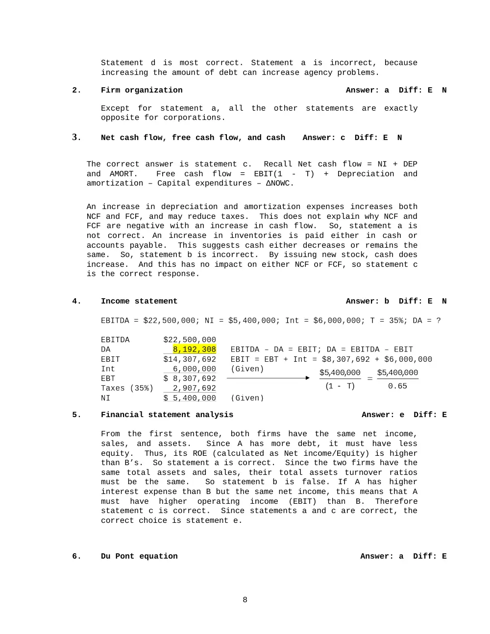 FINA 210 Midterm, Spring 2004, page 8