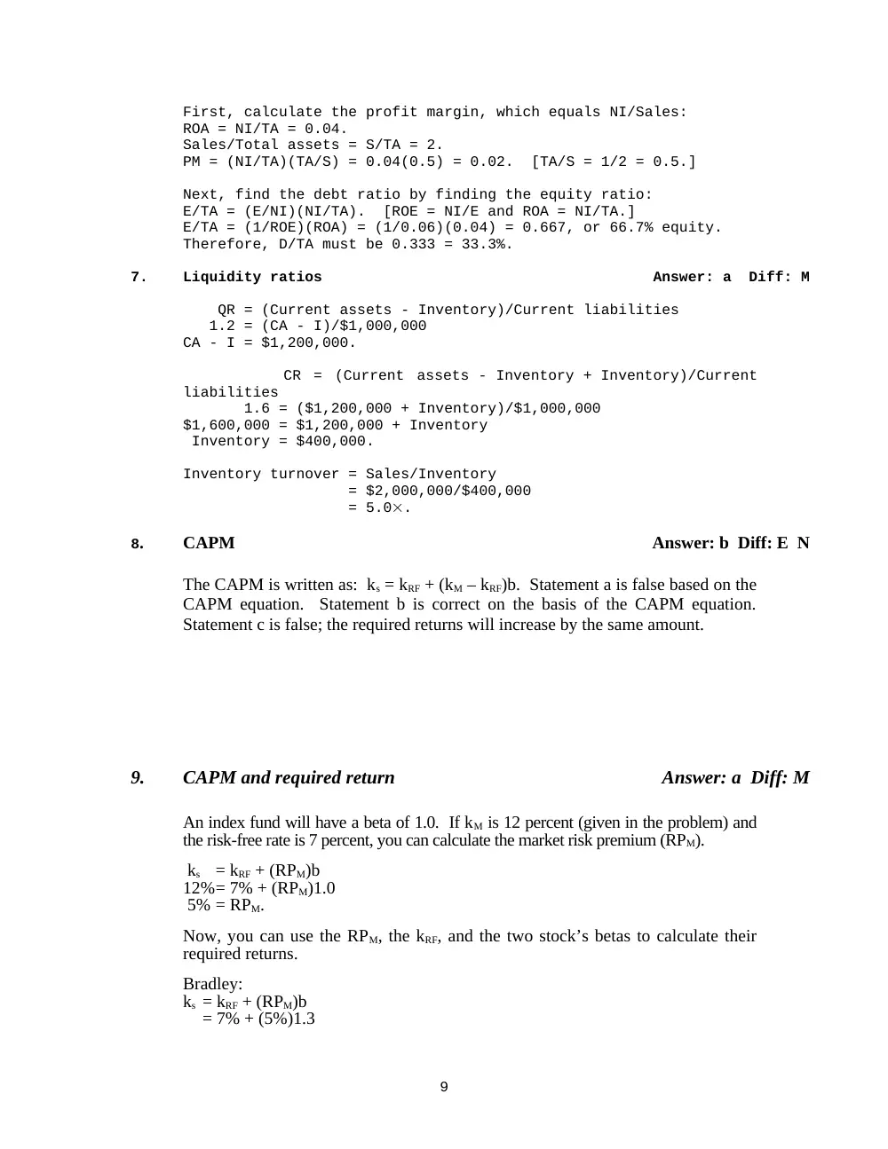 FINA 210 Midterm, Spring 2004, page 9