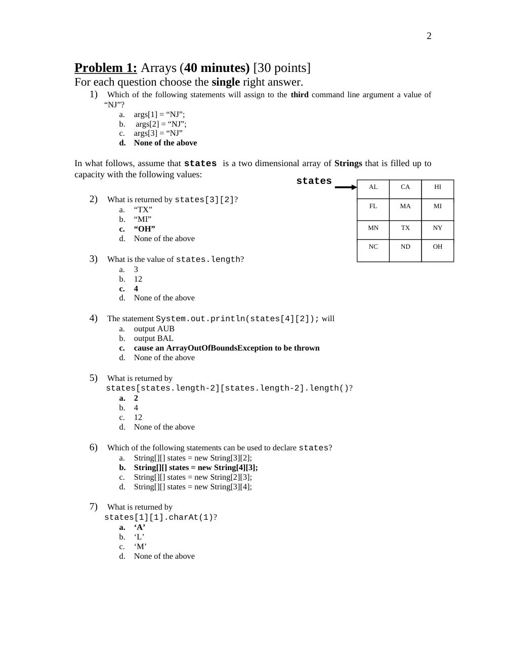 COE 212 Final, Spring 2011, page 2