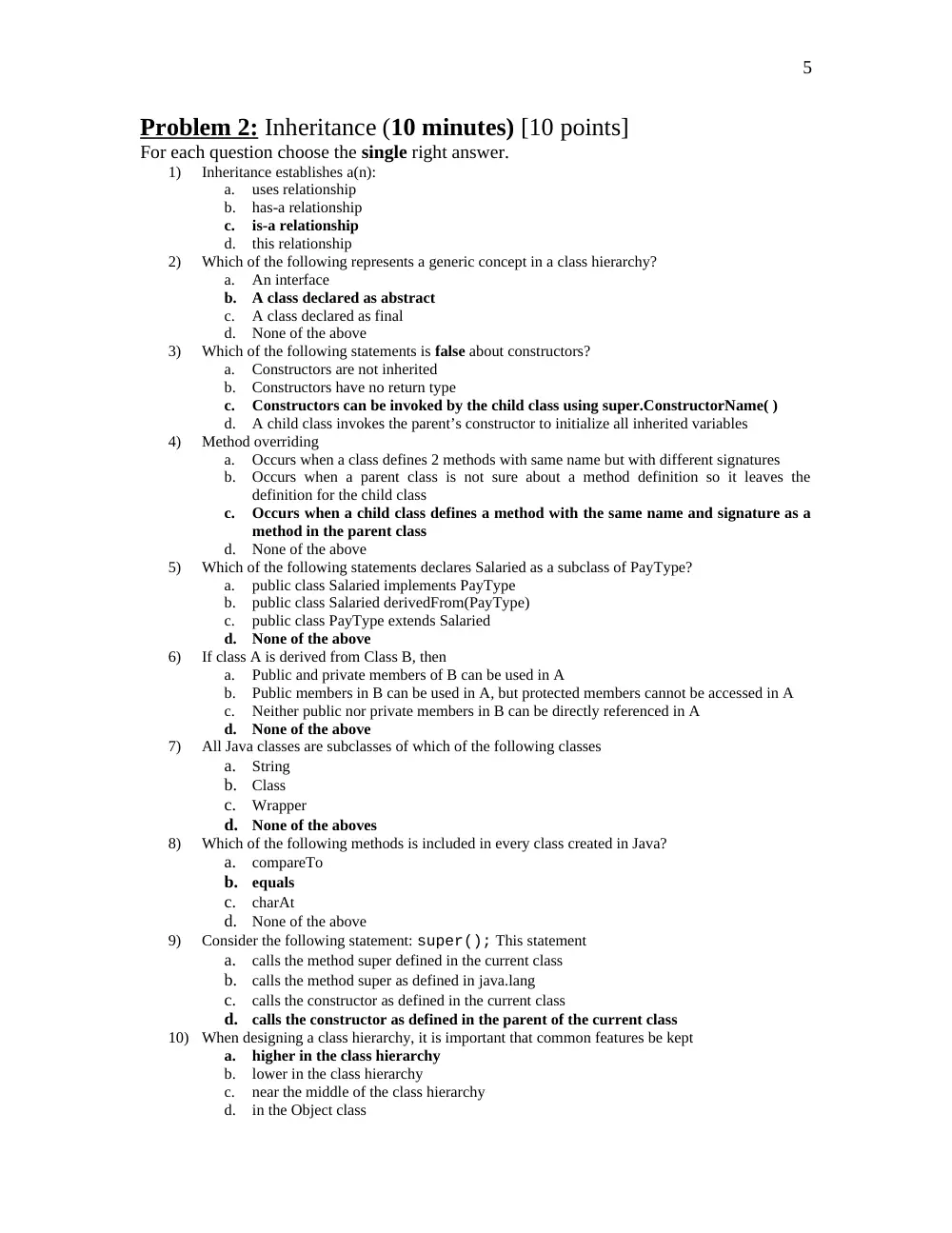 COE 212 Final, Spring 2011, page 5