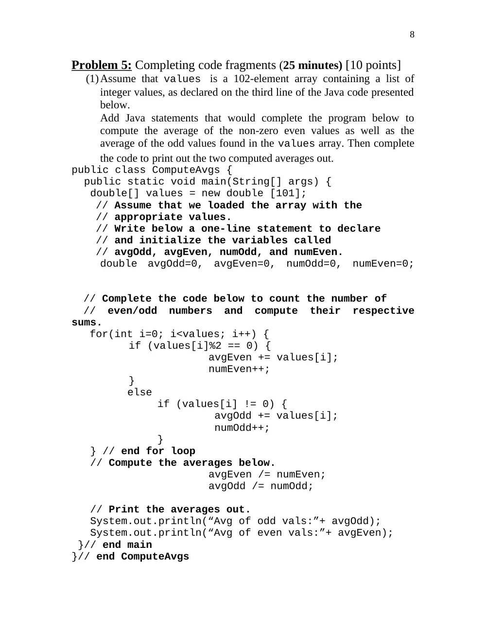 COE 212 Final, Spring 2011, page 8