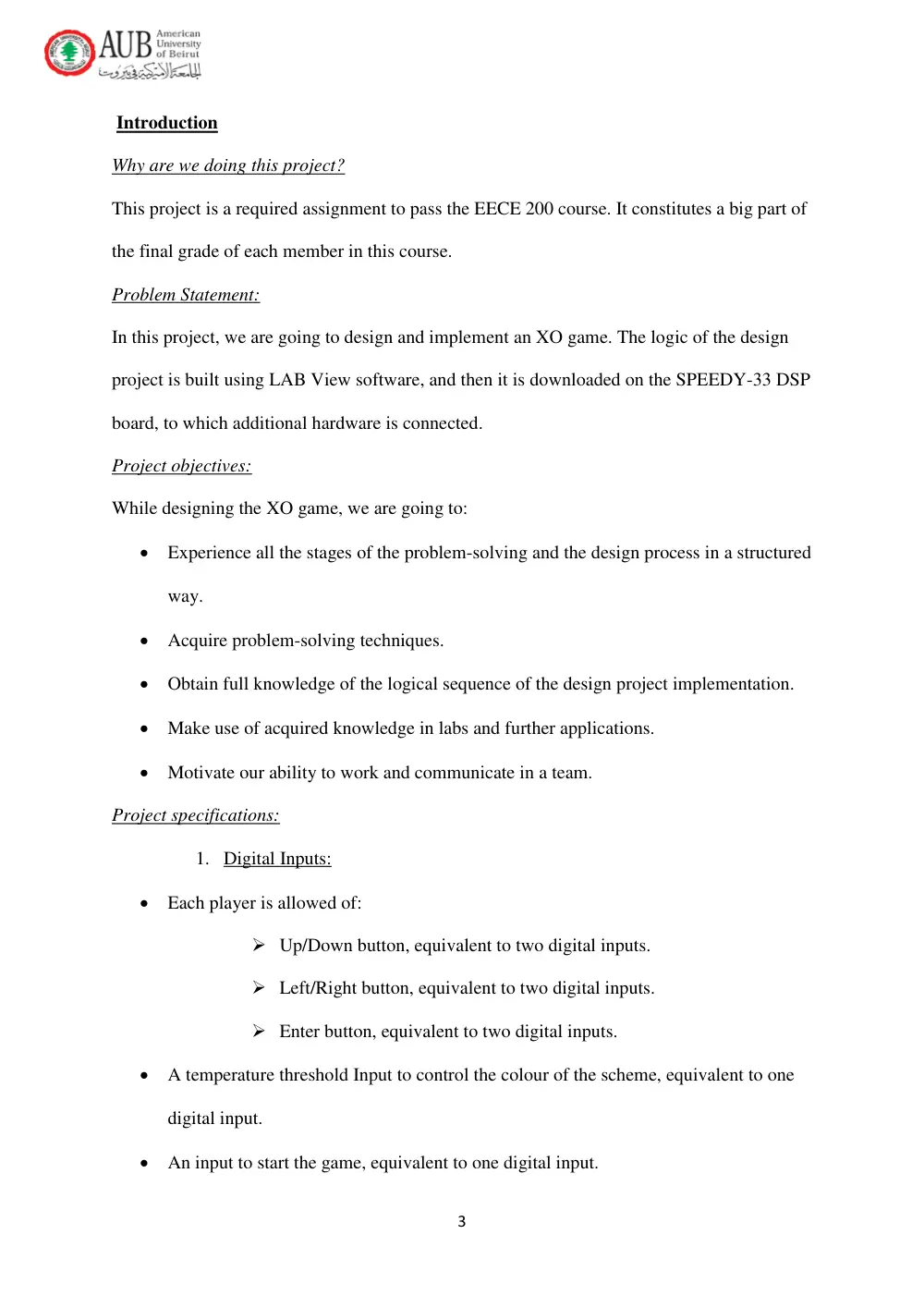 EECE 200 Project Proposal, Fall 2009, page 3