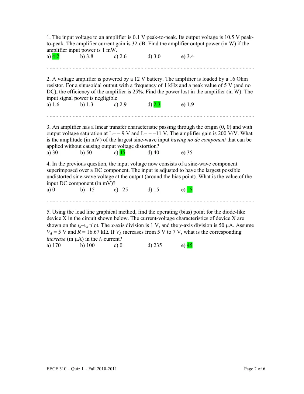 EECE 310 Exam 1, Fall 2010, page 2