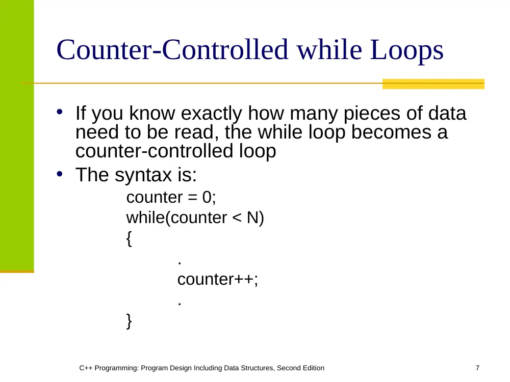 EECE 230 Chapter 2- Control Structure II, Spring 2012, page 7