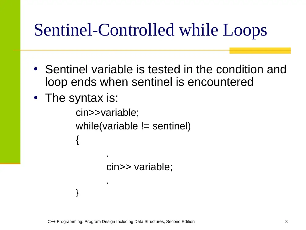 EECE 230 Chapter 2- Control Structure II, Spring 2012, page 8