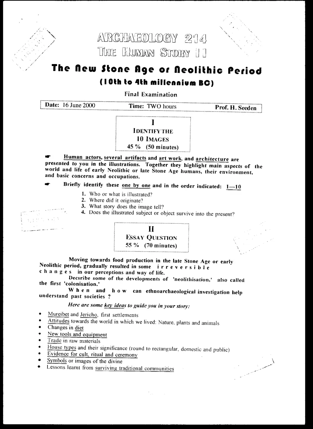 AROL 214 Final, Spring 2000, page 1