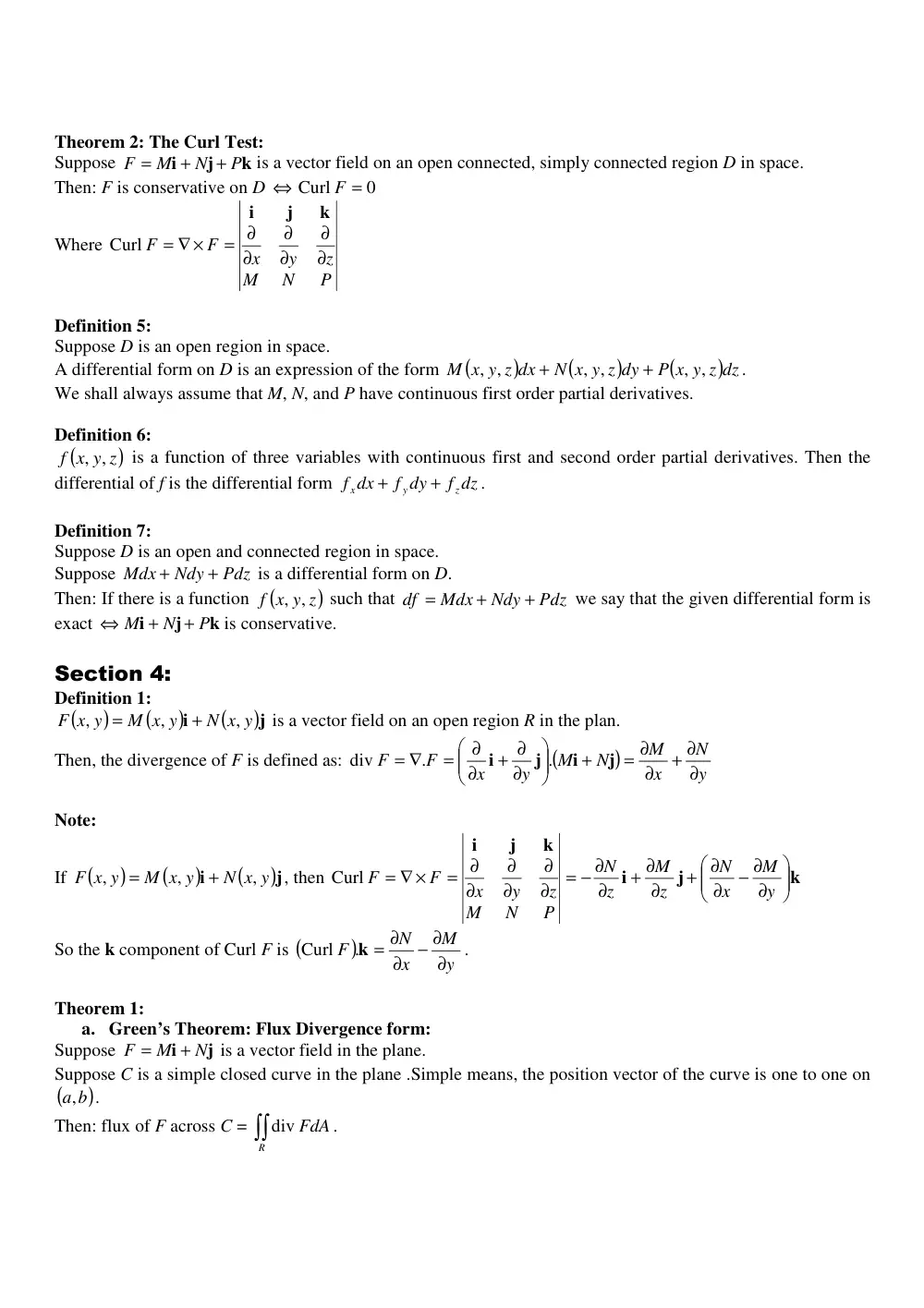 MATH 201 Chapter 16 Summary, Fall 2011, page 3