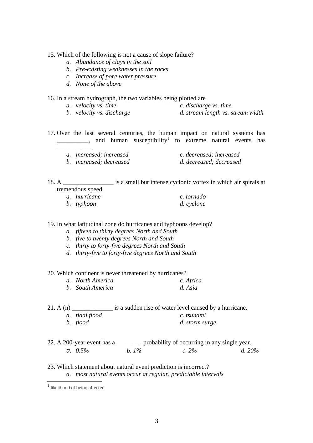 GEOL 104 Final, Spring 2007, page 3