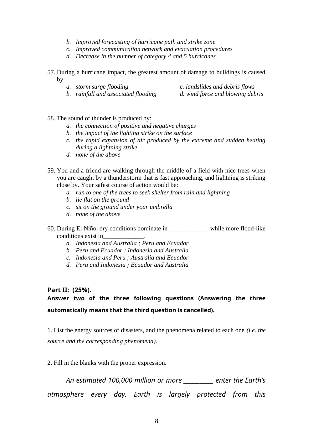 GEOL 104 Final, Spring 2007, page 8